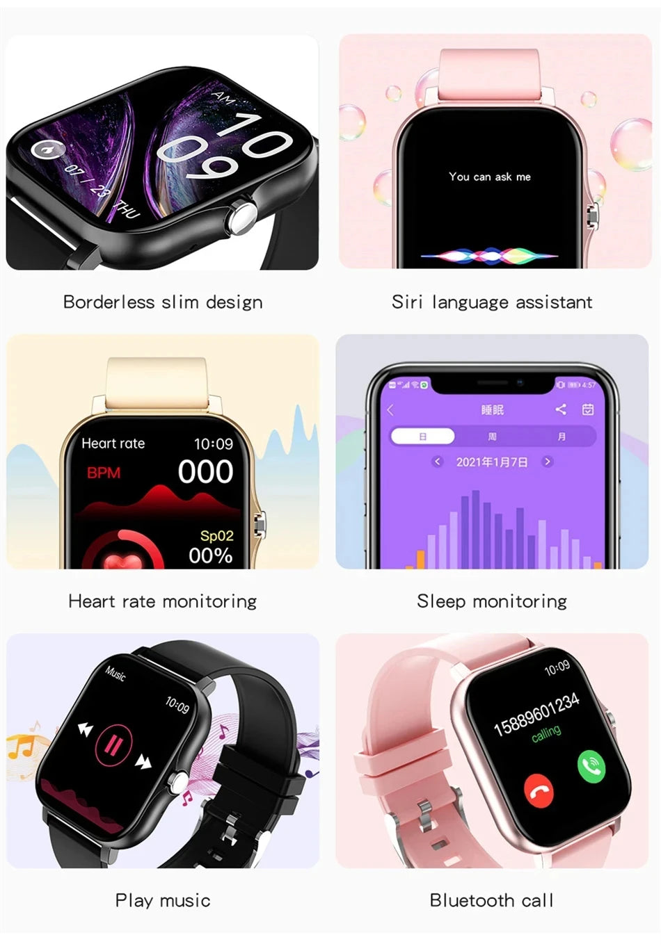 Smart Watch with Bluetooth Calling and Sports Modes