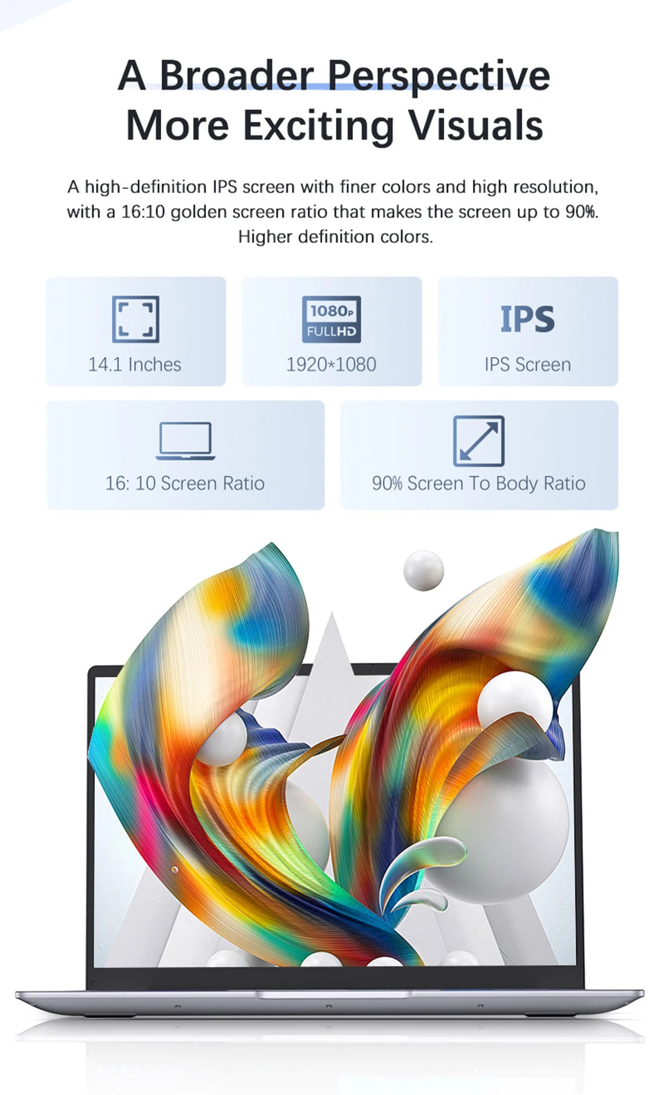 لابتوب Xiaman خفيف الوزن مقاس 14.1 بوصة، معالج Intel Atom A3950، نظام تشغيل Windows 11 Pro