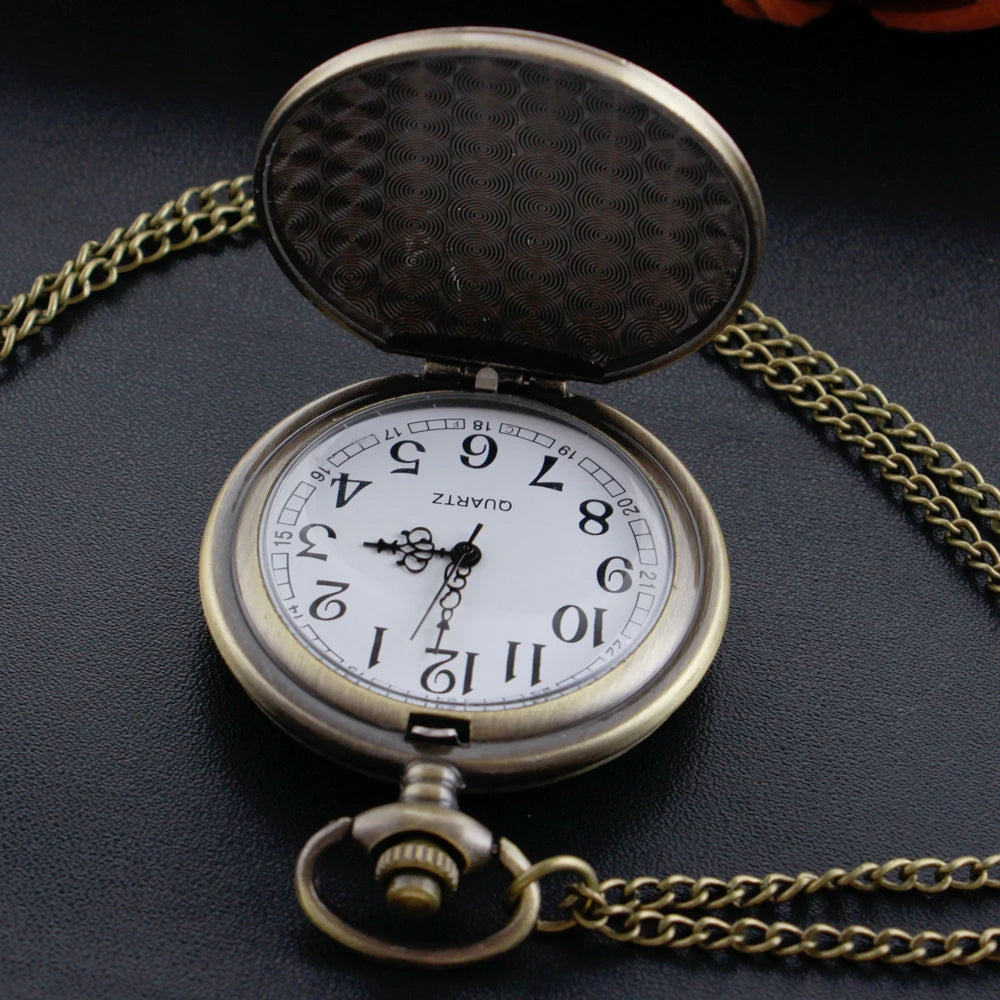 Bronze pocket watch, open case view