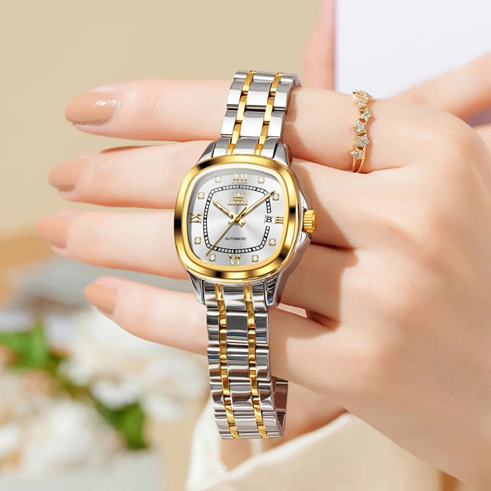 OLEVS 9810 Women's Automatic Mechanical Watch, Date, Water Resistant