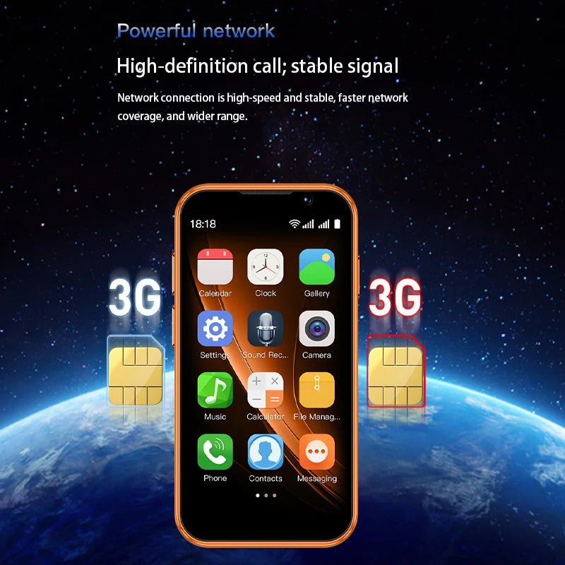هاتف SOYES XS18 Pro الذكي الصغير، 3.0 بوصة، 2 جيجابايت رام، 16 جيجابايت، شريحتان