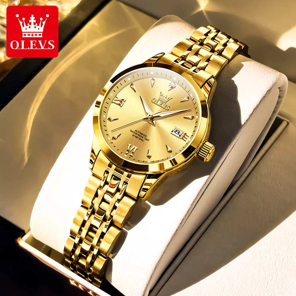OLEVS 9956 Women's Automatic Mechanical Watch, Dual Calendar