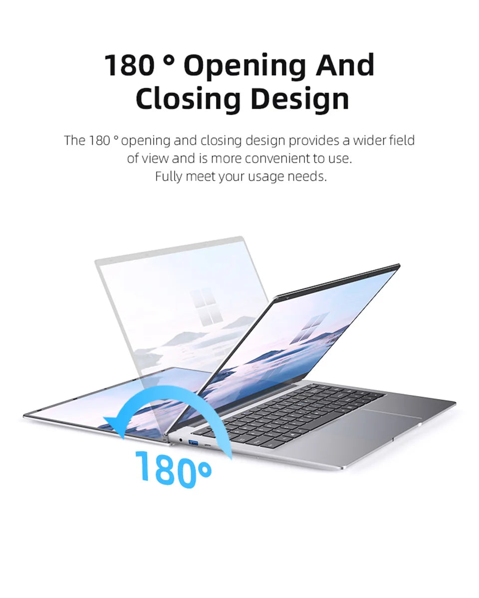 لابتوب Xiaman خفيف الوزن مقاس 14.1 بوصة، معالج Intel Atom A3950، نظام تشغيل Windows 11 Pro