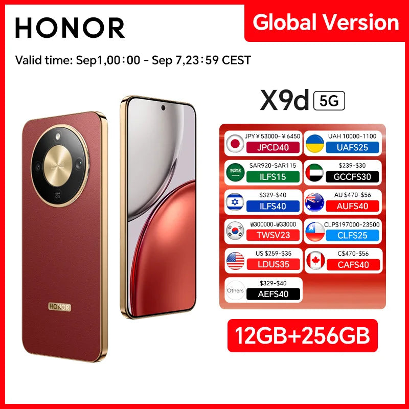 HONOR X9d Smartphone, 6.79" 120Hz, 12GB RAM, 256GB, 108MP, 8300mAh