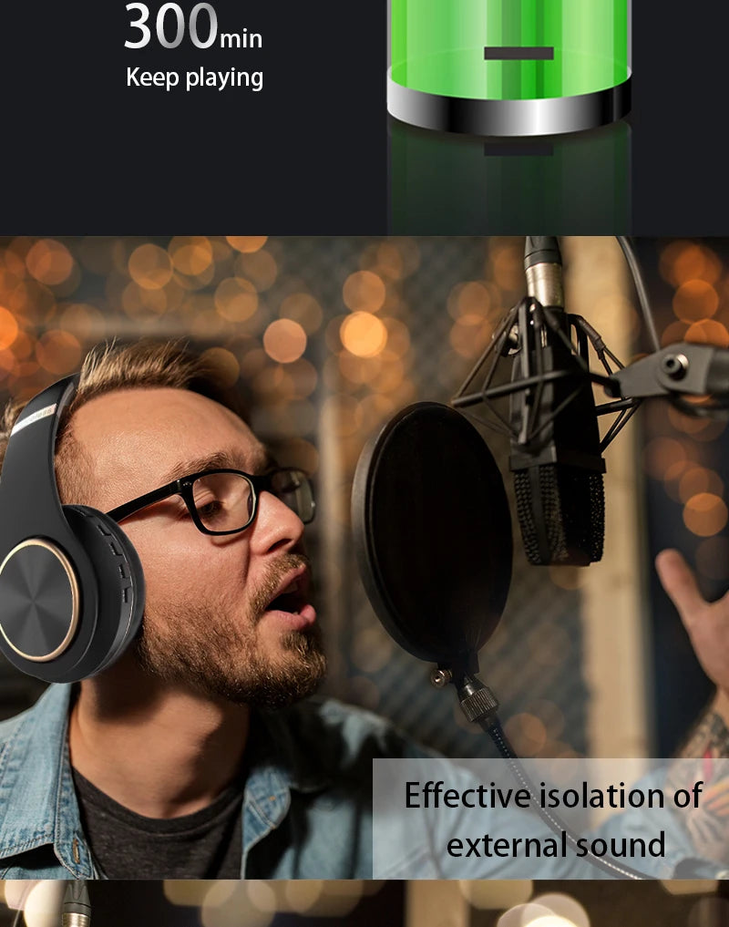 EOENKK T8 Wireless Bluetooth 5.3 Headphones, Foldable, Low Latency