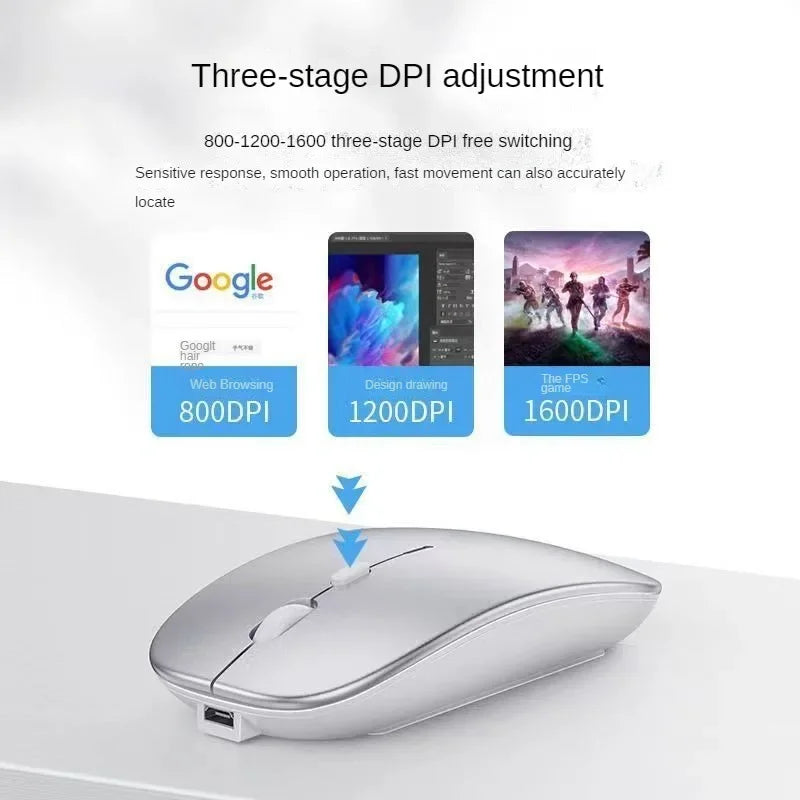 Wireless ergonomic mouse, side view