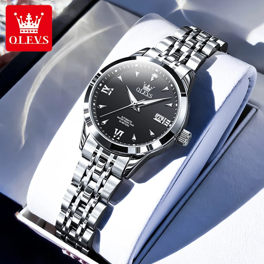 OLEVS 9956 Women's Automatic Mechanical Watch, Dual Calendar