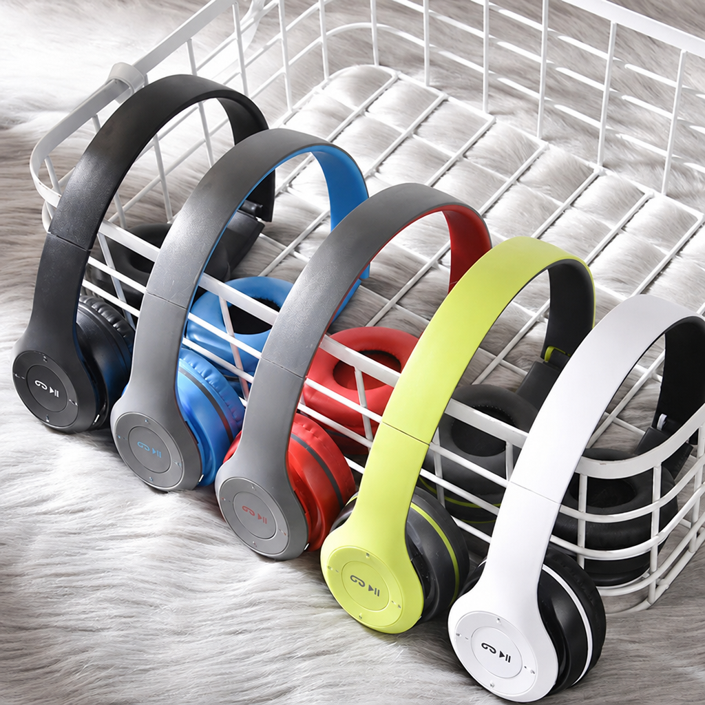 P47 foldable Bluetooth headphones in five colors